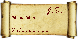 Józsa Dóra névjegykártya